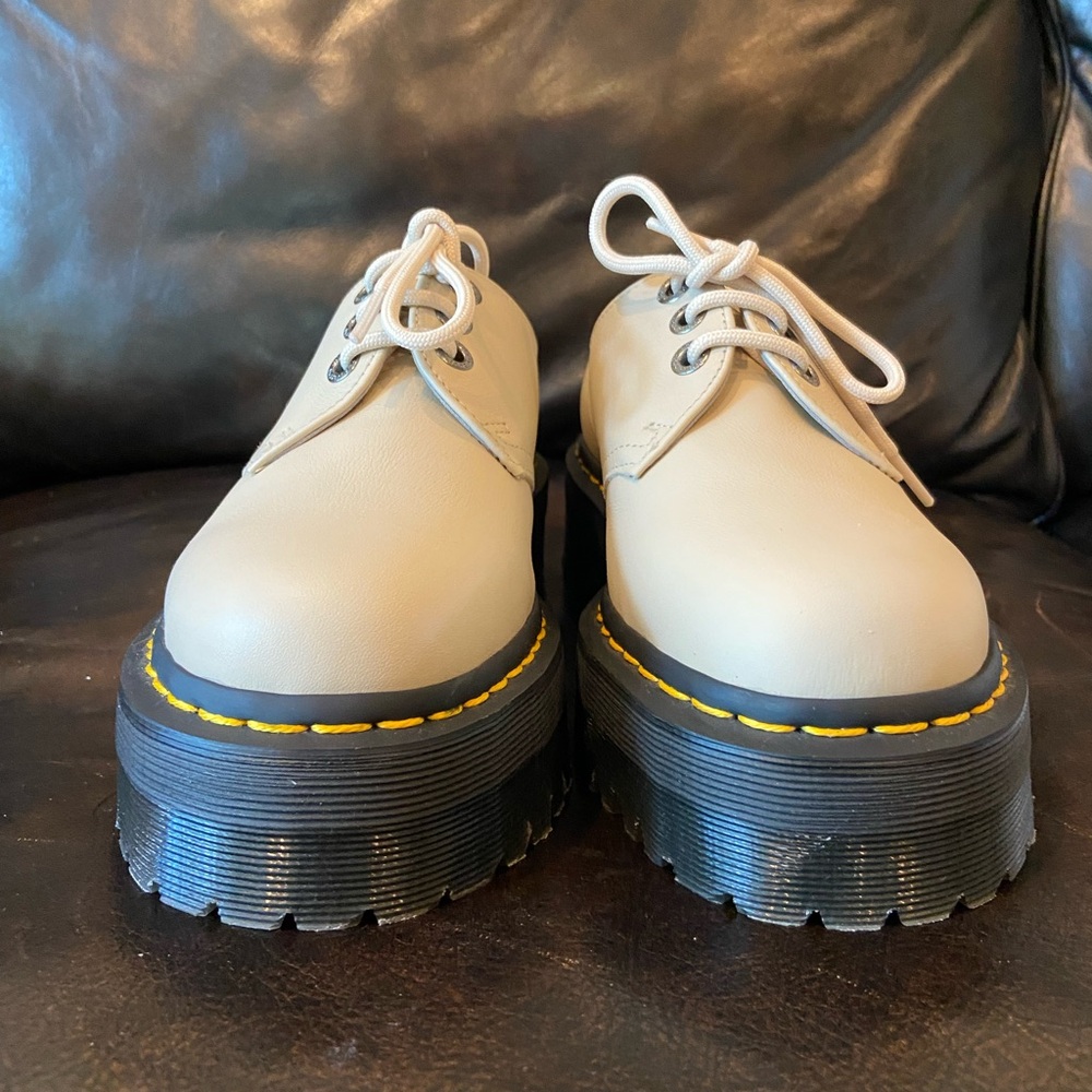 Dr. Martens Cream Platform Shoes - Picture 2 of 11